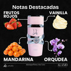 Notas destacadas del perfume árabe para mujer Lattafa Yara Pink Rosa 100ml - vainilla - frutos rojos - orquídea - mandarina